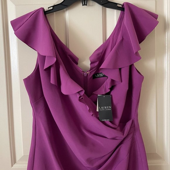 NEW Lauren Ralph Lauren Purple Dress Size 8 - Picture 2 of 8